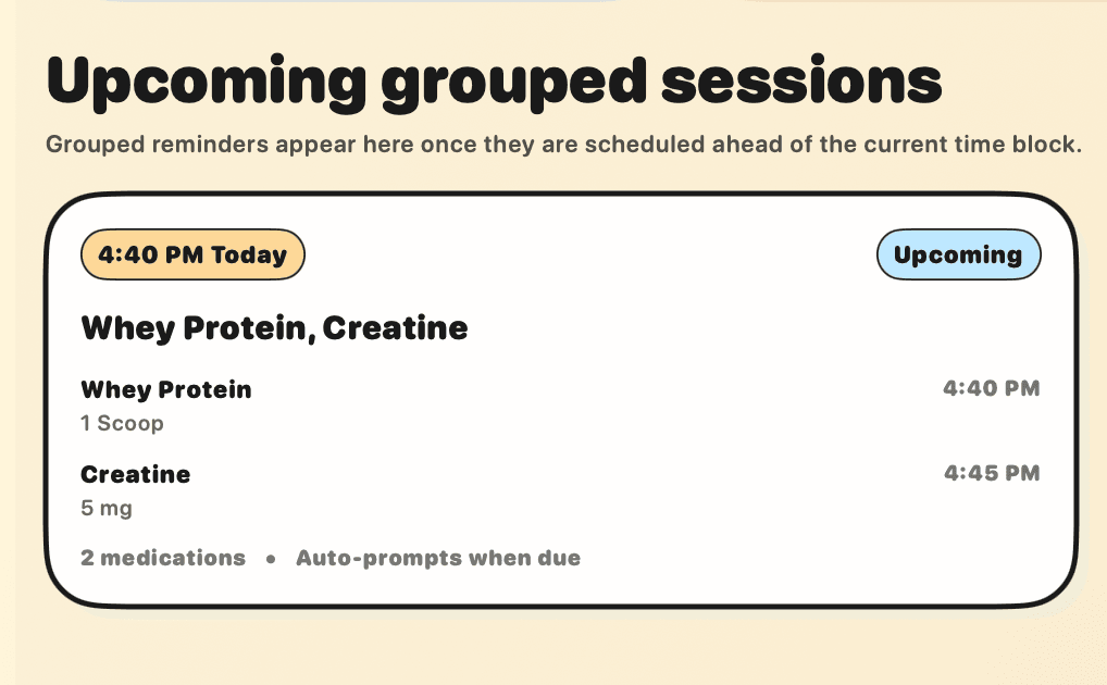 Grouped session overview